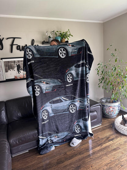 Ugly Christmas Blanket - Nissan Skyline R35 GTR - Ugly Xmas Sweater, Car Guy Holiday Gift, Funny Christmas Gift, Ugly Christmas Sweater