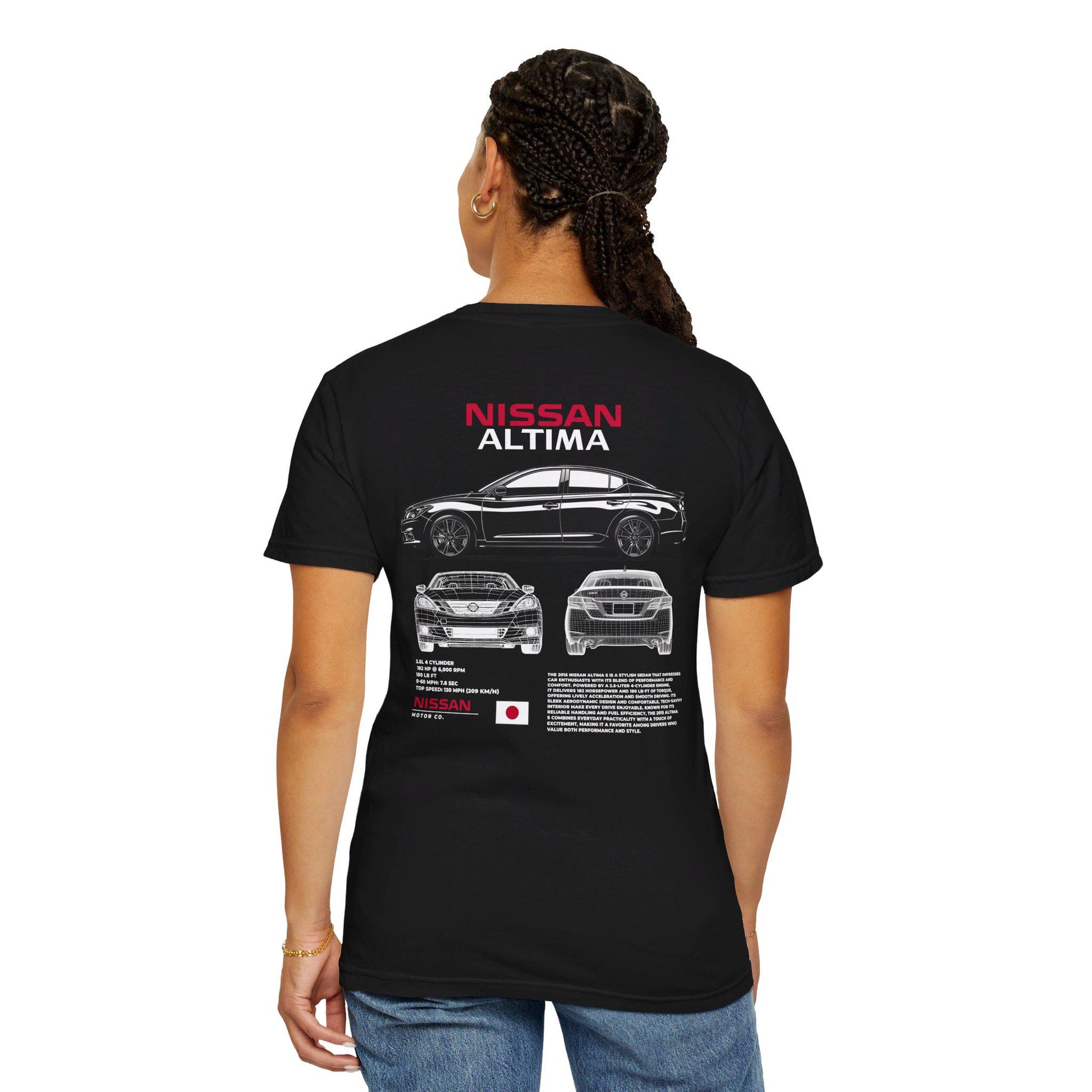 Nissan Altima Spec Tee - Boosted Gear Co, JDM Sedan Shirt, Cool Unisex Tee, Casual Car Top, Unique Graphic Auto Apparel