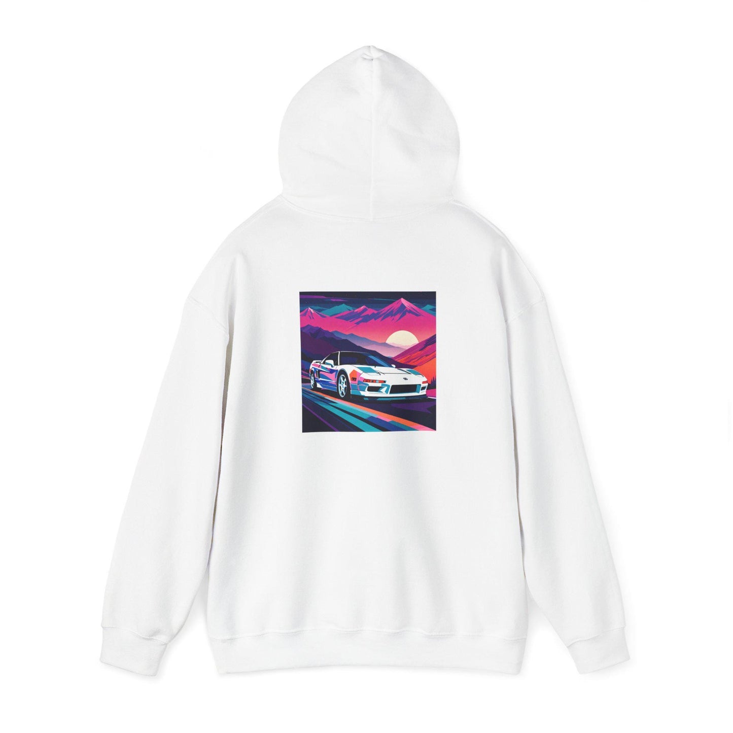 Sunset Drift Hooded Sweatshirt Synthwave Acura NSX