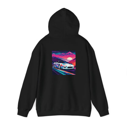 Sunset Drift Hooded Sweatshirt Synthwave Acura NSX