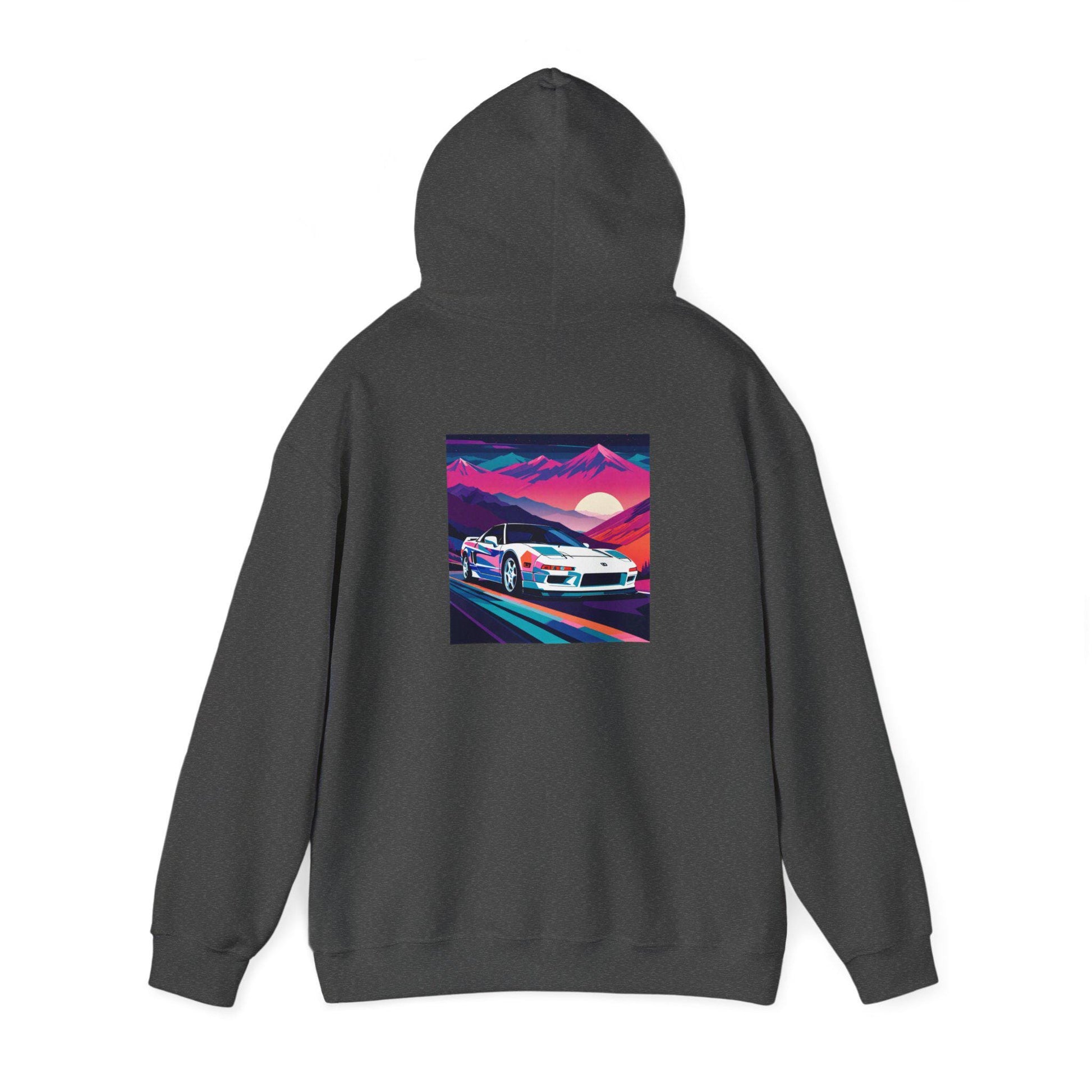 Sunset Drift Hooded Sweatshirt Synthwave Acura NSX